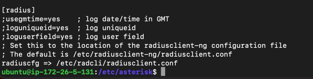 asterisk 16 ubuntu 20.04 radius client error